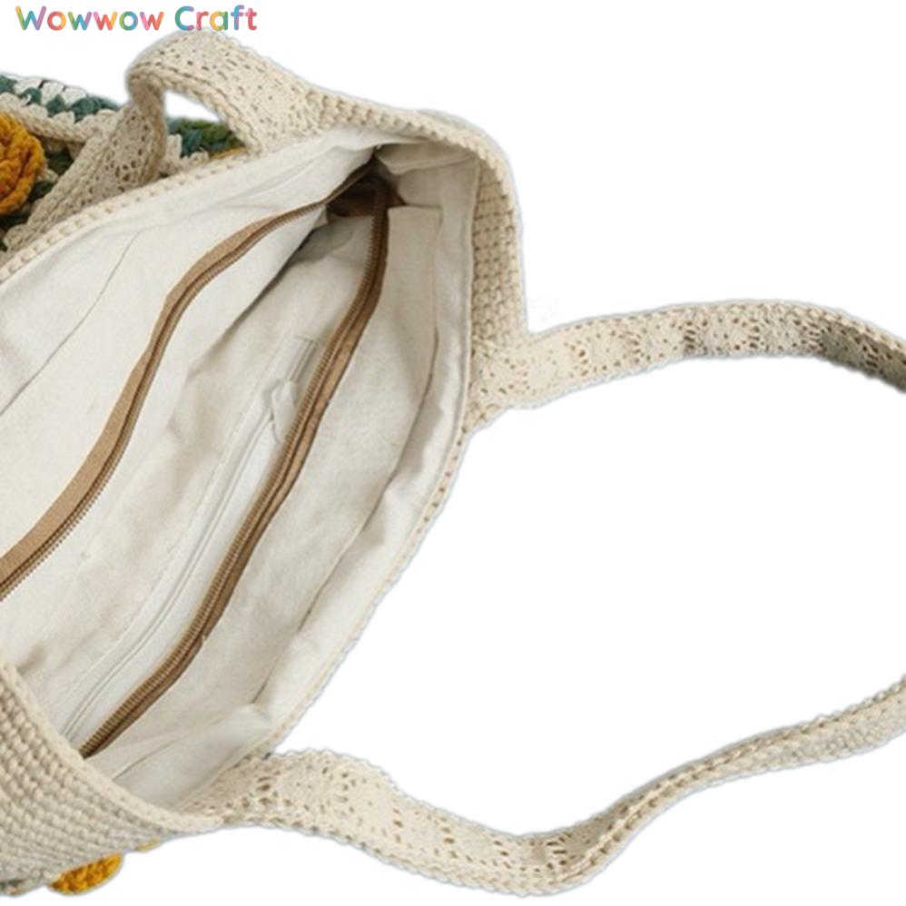 Shoulder Bags,Totes,Handmade Crochet Bags,Yellow Flowers Granny Square Tote crocheted with Snow Fairy Yarn - High quality handmade crocheted shoulder bag